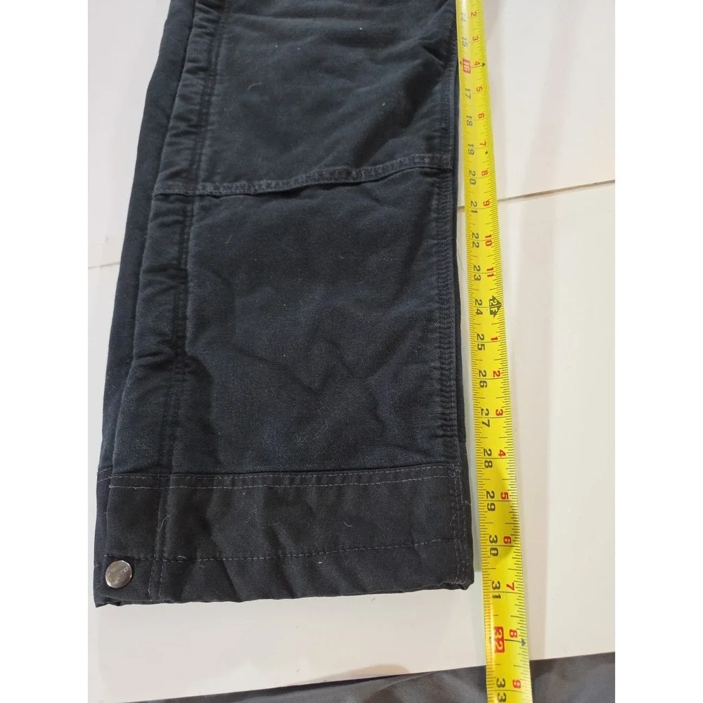 Carhartt 104031 Insulated Bib Overalls Men M Regular Black Quilt Lined Work Pant